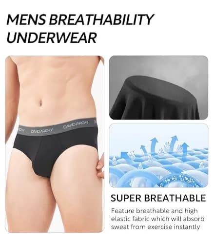 DAVID ARCHY Men's Rayon Bamboo Briefs 4-Pack XL | Breathable Support Pouch thumbnail 4