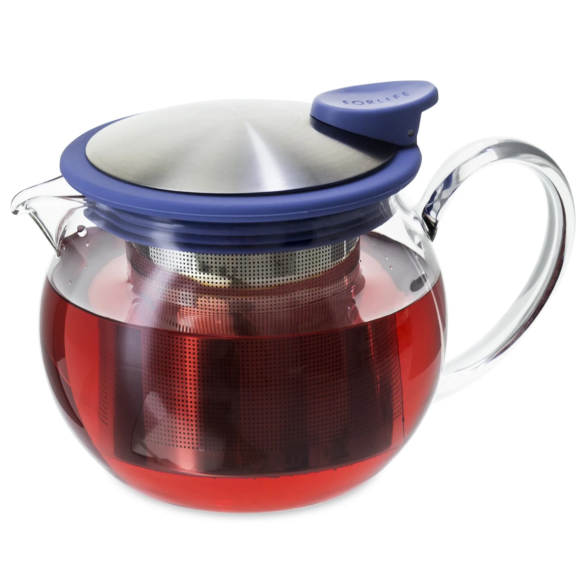 FORLIFE Bola Glass Teapot with Basket Infuser 15oz | Durable Borosilicate & Fine Loose Leaf Brew - main product image