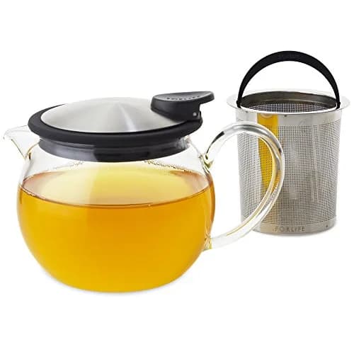 FORLIFE Bola Glass Teapot with Basket Infuser 15oz | Borosilicate & Stainless Steel thumbnail 4