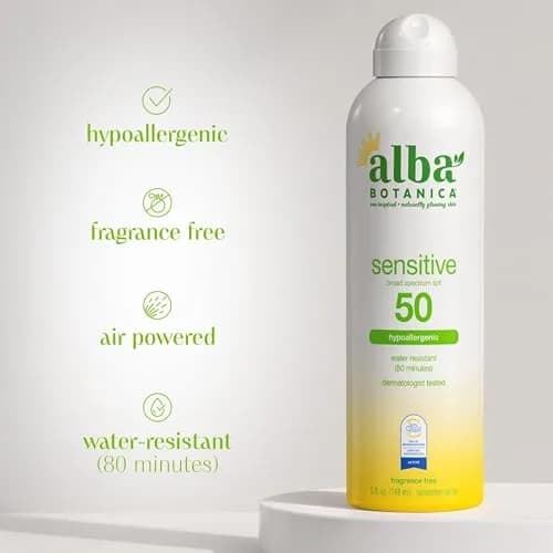 Alba Botanica Sensitive Sunscreen Spray SPF 50 | Broad Spectrum, Water Resistant, Fragrance-Free 177ml (5 fl. oz.) thumbnail 6