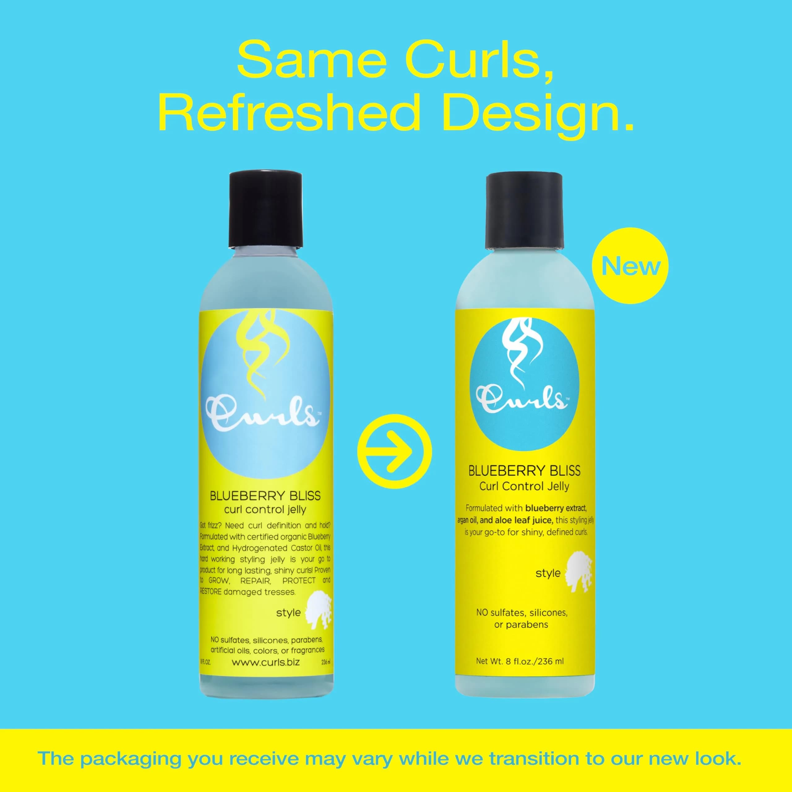 Curls Blueberry Bliss Control Jelly 236ml (8 oz) | Define & Defrizz Curly Hair Styler - view 2