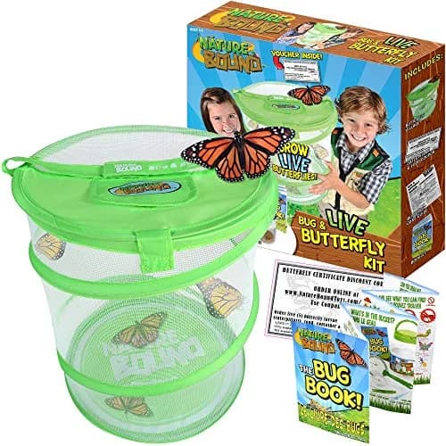 Nature Bound Butterfly Growing Kit 13 inch Tall Pop-Up Enclosure | STEM Learning Guide & Caterpillar Voucher thumbnail 1