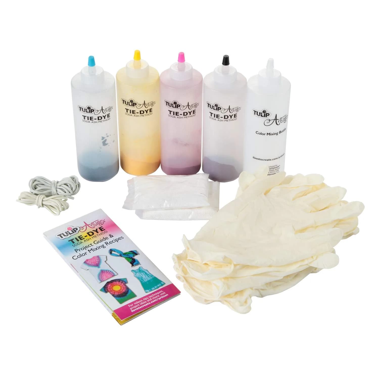 Tulip Artisan Soda Ash Tie-Dye Kit with Color Mixing Bottle, 4x8oz Bottles | Vibrant Fiber Reactive Dyes for Cotton, Rayon, Wool, Linen - view 2
