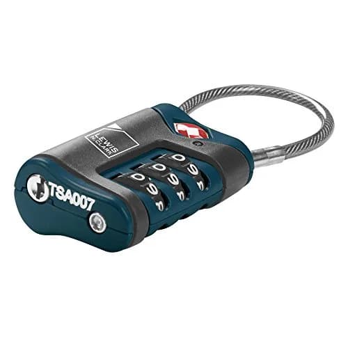 Lewis N. Clark TSA-Approved Combination Luggage Lock with Steel Cable, Blue | Secure Travel Lock thumbnail 4