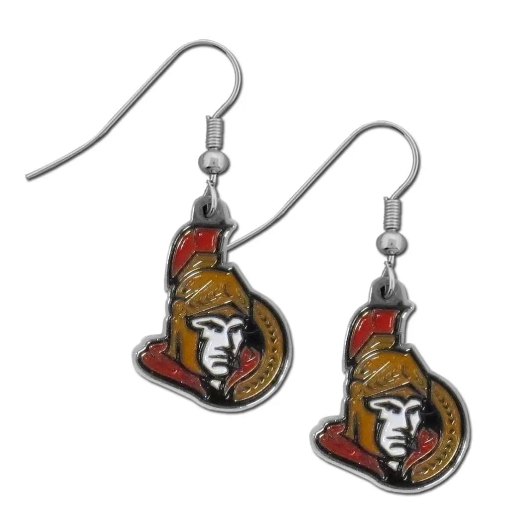 Siskiyou NHL Siskiyou Sports Womens Ottawa Senators Chrome Dangle Earrings One Size Team Colors | Hypoallergenic, Lightweight