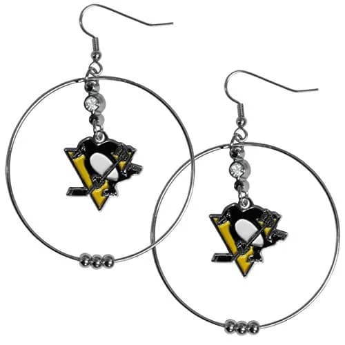 Siskiyou Sports Chicago Blackhawks 2 Inch Hoop Earrings | Large Lightweight Fan Jewelry thumbnail 1