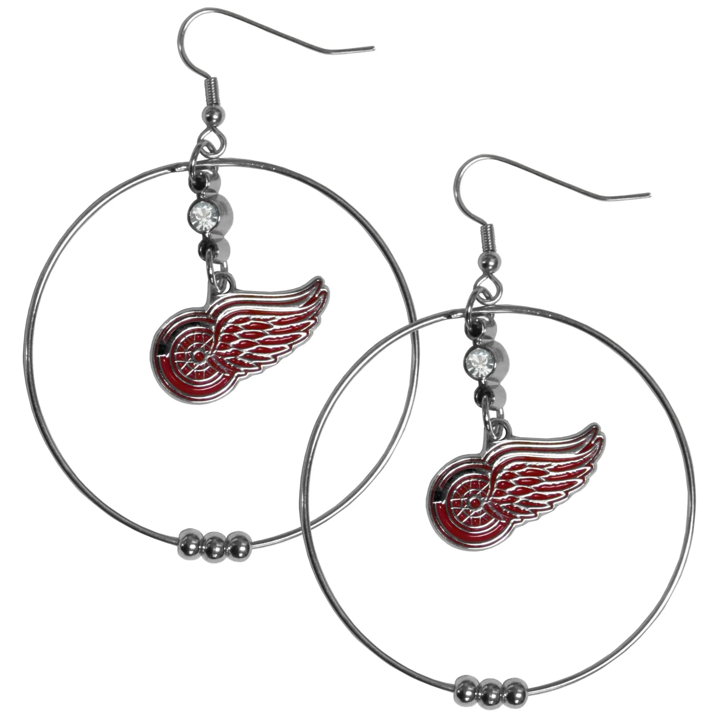 Siskiyou Sports Detroit Red Wings 2 Inch Hoop Earrings | Team Color, Lightweight, Hypoallergenic (70-120 chars) — Team Color