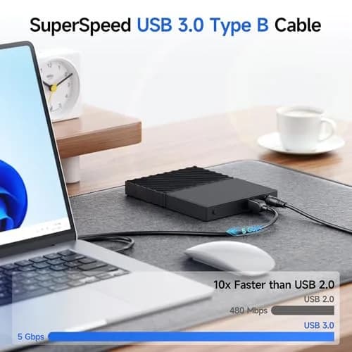 Cable Matters USB C to USB B 3.0 Cable, 3.3ft (1m) Black | 5Gbps Data Transfer thumbnail 5