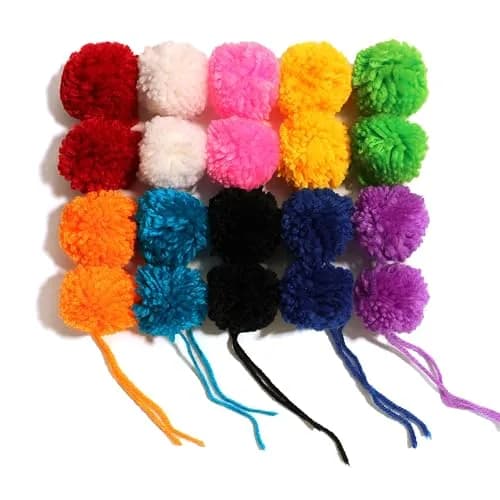 XFYUZR Large Yarn Pom Poms 2 Inch | Handmade Fluffy Craft Balls for DIY Decorations thumbnail 1