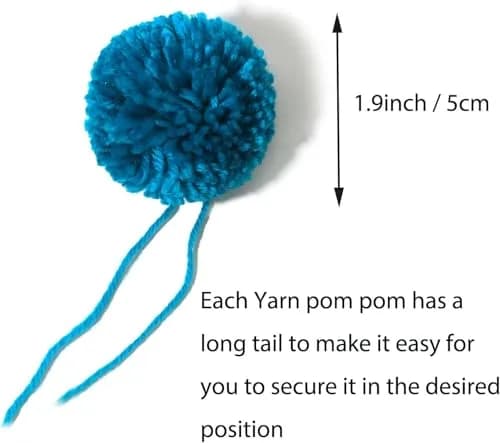 XFYUZR Large Yarn Pom Poms 2 Inch | Handmade Fluffy Craft Balls for DIY Decorations thumbnail 7