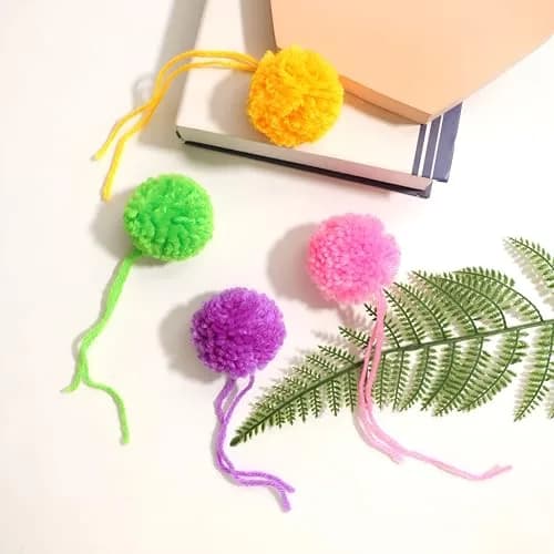XFYUZR Large Yarn Pom Poms 2 Inch | Handmade Fluffy Craft Balls for DIY Decorations thumbnail 3