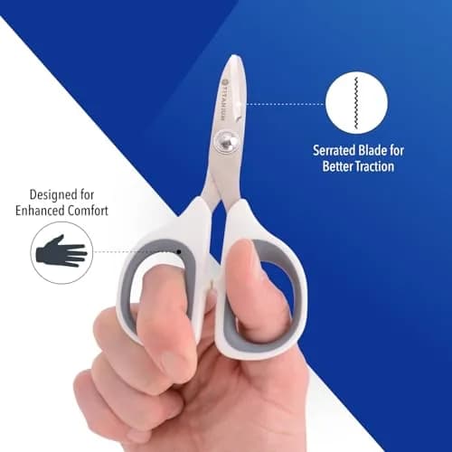 Westcott 5.5" Rag Snips, Crafting, Quilting & Sewing Scissors for Fabric Cutting with Titanium-Bonded Blades | Serrated Edge, Ambidextrous Handle thumbnail 3