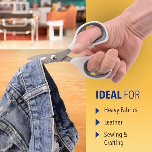 Westcott 5.5" Rag Snips, Crafting, Quilting & Sewing Scissors for Fabric Cutting with Titanium-Bonded Blades | Serrated Edge, Ambidextrous Handle thumbnail 4