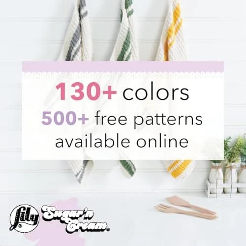 Lily Sugar 'N Cream Cotton Yarn 2.5oz Seabreeze | Versatile, Machine Wash & Dry thumbnail 5