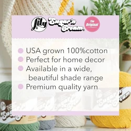 Lily Sugar 'N Cream Cotton Yarn 2.5oz Seabreeze | Versatile, Machine Wash & Dry thumbnail 6