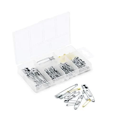 Dritz Assorted Safety Pins with Storage Box, Nickel-Plated Steel & Brass, 100 Count | Value Pack Sharp_pin thumbnail 4