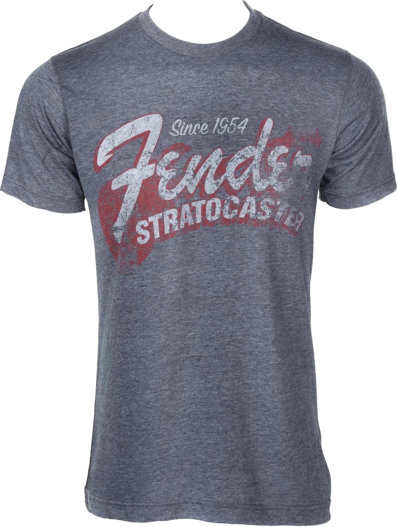 Fender Since 1954 Stratocaster T-Shirt, Blue Smoke, M | Classic Fit, Distressed Look, 65/35 Polyester/Cotton