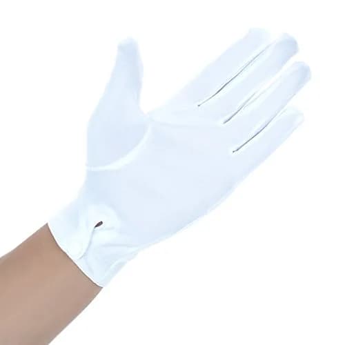 JISEN Men Police Tuxedo Honor Guard Parade with Snap White Nylon Cotton Gloves 26cm | Breathable, Durable & Perfect for Festive Occasions thumbnail 2