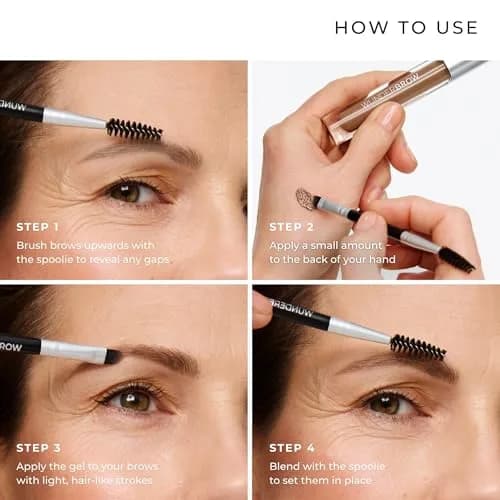 WUNDERBROW Eyebrow Gel 0.17 Fl Oz | Waterproof, Smudgeproof, Long Lasting, Shade: Black/Brown, Vegan & Cruelty-Free thumbnail 4