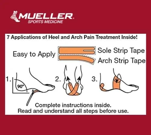 MUELLER PFTape Plantar Fasciitis Pain Relief Therapeutic Tape | Water-Resistant, Disposable, Breathable Support (70-120 chars) thumbnail 6