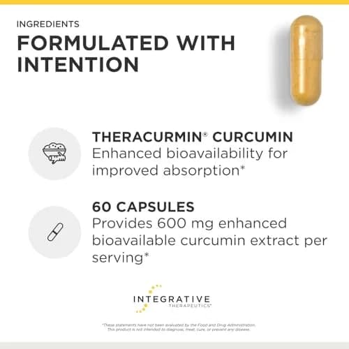 Integrative Therapeutics Theracurmin HP Turmeric Supplement, 60 Capsules | Advanced Bioavailability for Cellular Wellness thumbnail 4