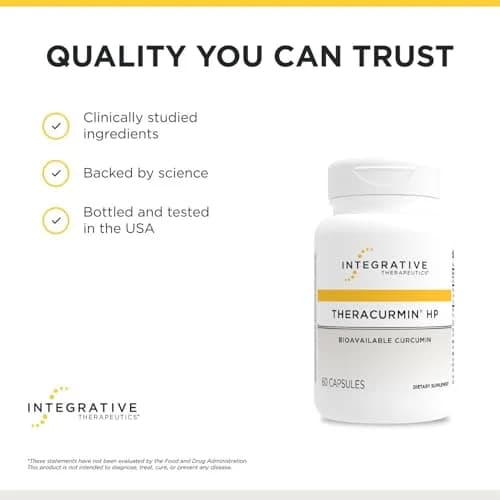 Integrative Therapeutics Theracurmin HP Turmeric Supplement, 60 Capsules | Advanced Bioavailability for Cellular Wellness thumbnail 6
