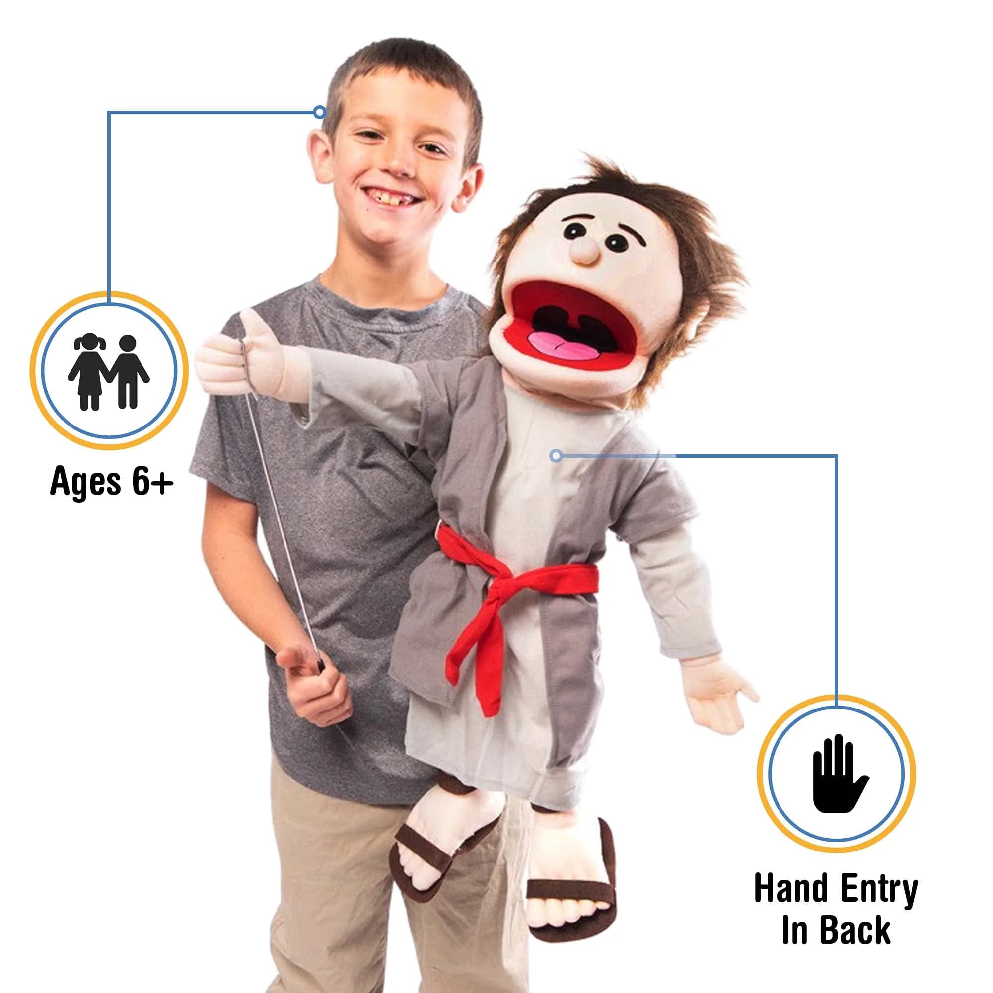 Silly Puppets 25" Shepherd Bible Character Puppet | Full Body Christian Ministry Toy (25 inches)