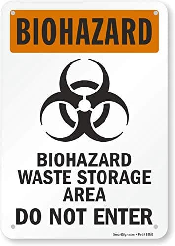 SmartSign Biohazard Waste Storage Area Sign 7x10 inches Aluminum | OSHA Compliant thumbnail 1