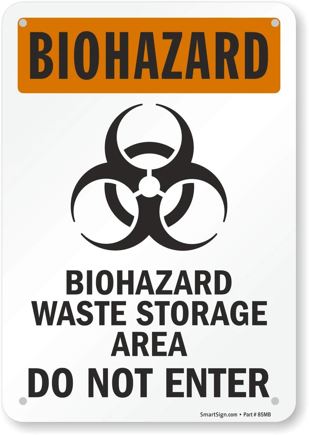 SmartSign Biohazard Waste Storage Area Sign 7x10 inches Aluminum | OSHA Compliant - main product image