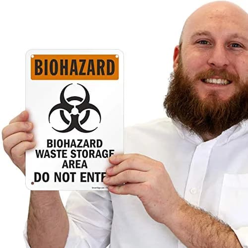 SmartSign Biohazard Waste Storage Area Sign 7x10 inches Aluminum | OSHA Compliant thumbnail 3