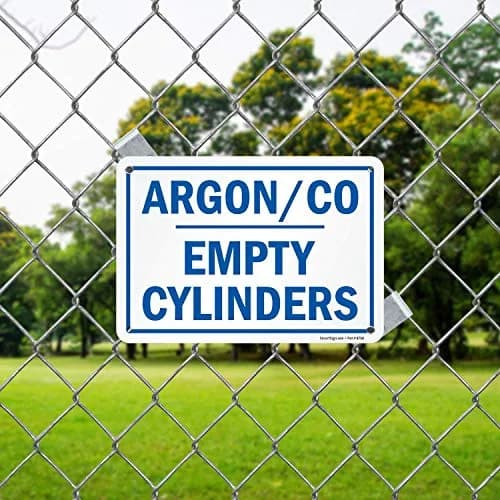 SmartSign 7 x 10 inch Argon/CO - Empty Cylinders Metal Sign | Rustproof Aluminum, 7-Year Outdoor Durability thumbnail 3