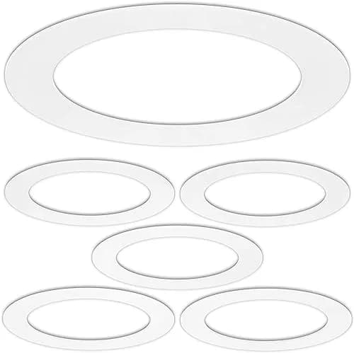 HARRRRD Gloss White 5 Pack Goof Trim Ring for 6" Inch Recessed Can Lighting | Outer Diameter 8 Inches thumbnail 1