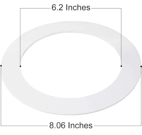 HARRRRD Gloss White 5 Pack Goof Trim Ring for 6" Inch Recessed Can Lighting | Outer Diameter 8 Inches thumbnail 3