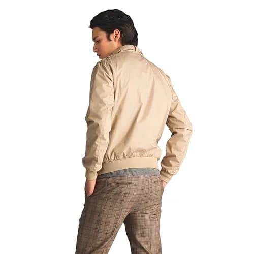 Members Only Classic Iconic Racer Jacket Khaki Large | Water-Resistant Slim Fit thumbnail 5
