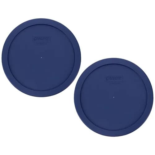 Pyrex 7402-PC Blue Food Storage Lid 2-Pack | Fits 6/7-Cup Bowls, BPA-Free Plastic thumbnail 1