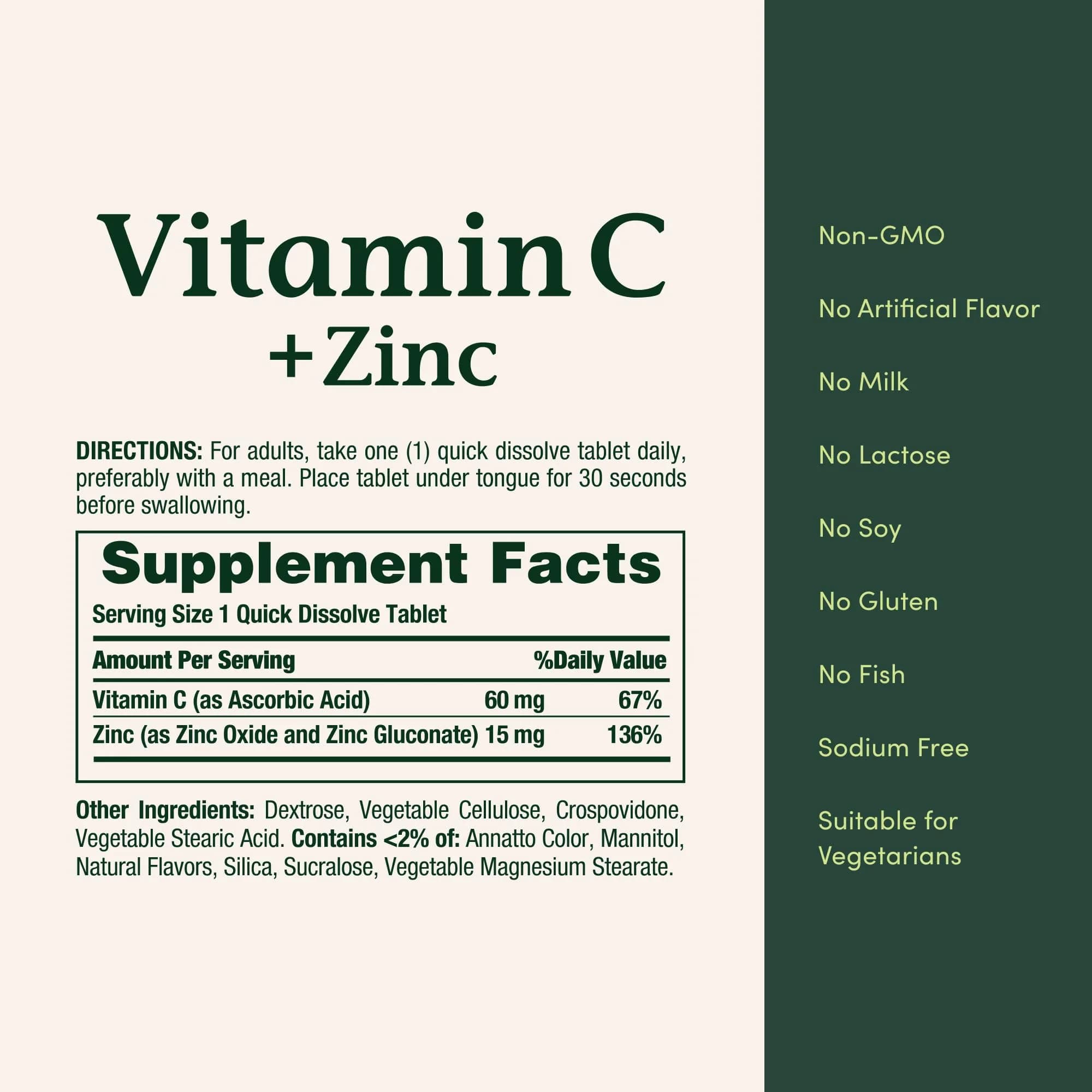 Nature's Bounty Vitamin C + Zinc Tablets 60 mg (60 Count) | Supports Immune Health with Antioxidant Zinc - view 5