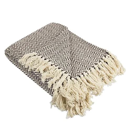 DII Chevron Throw Collection Handloomed Cotton 127x152 cm (50x60 in) | Cozy Accent for Indian Homes thumbnail 1