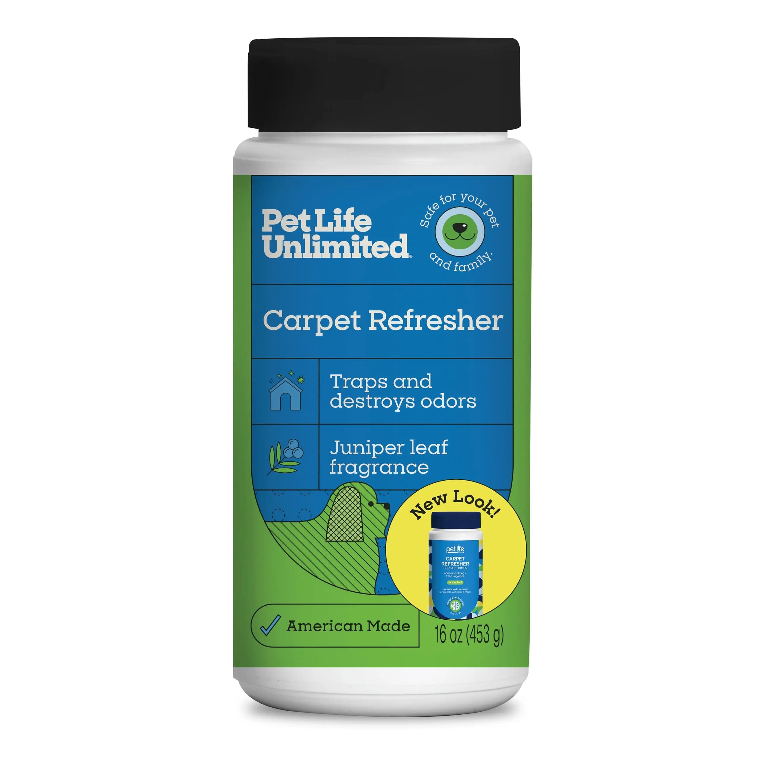 Pet Life Unlimited Carpet Deodorizer Powder 16 oz (454 g) | Plant-Based Wild Sage & Neroli Scent — 16 Ounce