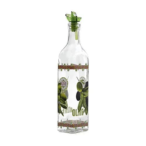 Grant Howard Olive Oil & Vinegar Glass Cruet with Ergo Pourer, 16 oz, Multicolored | Elegant Kitchen Decor & Dispenser thumbnail 1