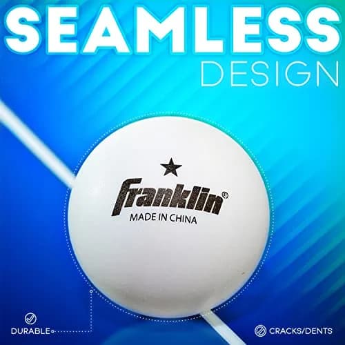 Franklin Sports One Star Ping Pong Table Tennis Balls - 38mm 6-Pack White | Official Weight & Size for Consistent Play thumbnail 2