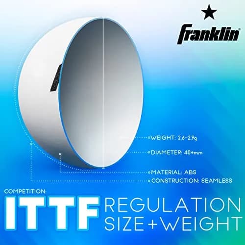 Franklin Sports 1 Star Table Tennis Balls 40mm (Pack of 12) | Consistent Bounce & Spin thumbnail 6