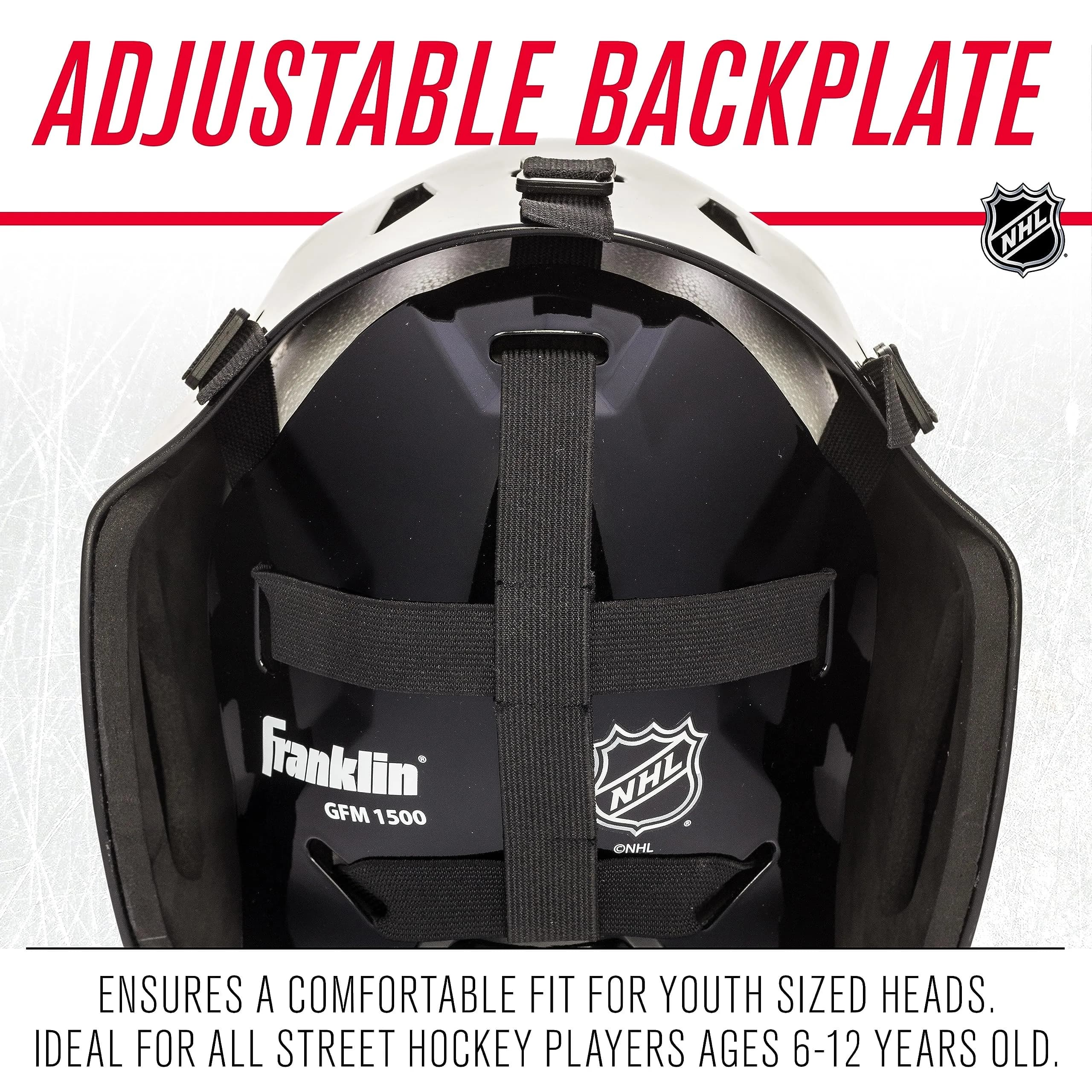 Franklin Sports GFM 1500 Chicago Blackhawks Youth Goalie Face Mask | 0.2 lb (0.09 kg) - view 3