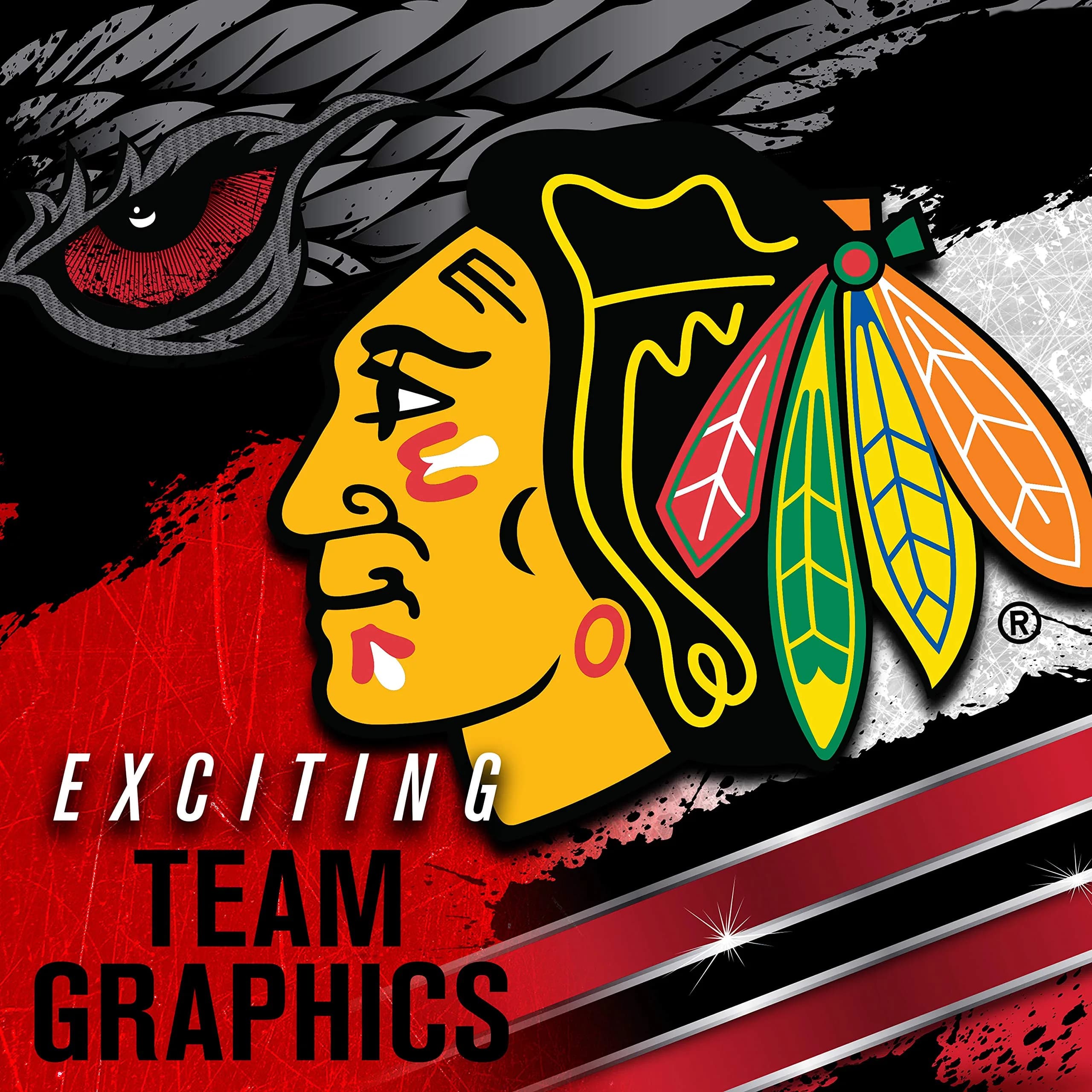 Franklin Sports GFM 1500 Chicago Blackhawks Youth Goalie Face Mask | 0.2 lb (0.09 kg) - view 4