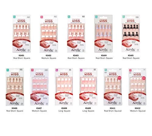KISS Salon Acrylic French Kit Sure Thing Medium 28 Piece Assortment | Flawless Fit & 10x Stronger thumbnail 4