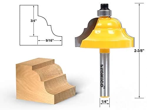 Yonico Router Bits Edge Forming Classical Roman Ogee 9/16-Inch 1/4-Inch Shank | Precision Carbide for Elegant Moldings thumbnail 2