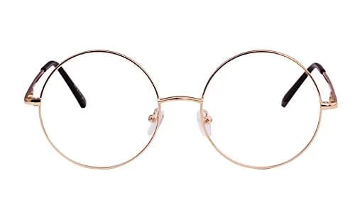 Agstum Retro Round Metal Non-Prescription Eyeglasses Frame with Clear Lens | Small Fit, Durable Metal Frame, Fashion Accessory thumbnail 1