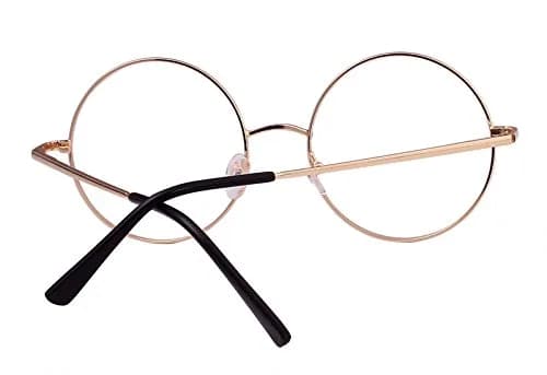 Agstum Retro Round Metal Non-Prescription Eyeglasses Frame with Clear Lens | Small Fit, Durable Metal Frame, Fashion Accessory thumbnail 5
