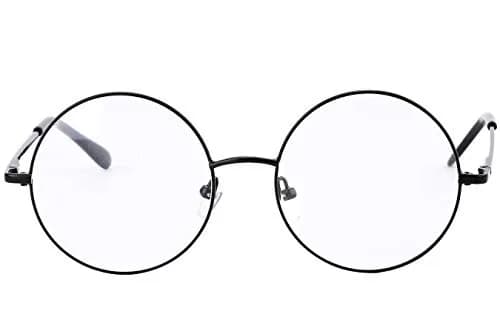 Agstum Retro Round Metal Non-Prescription Eyeglasses Frame with Clear Lens | Small to Large Sizes for Fashion & Costume thumbnail 1