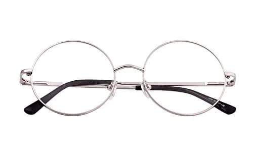 Agstum Retro Round Metal Non-Prescription Eyeglasses Frame with Clear Lens | Small Fit, Durable Metal, Fashion Accessory thumbnail 1