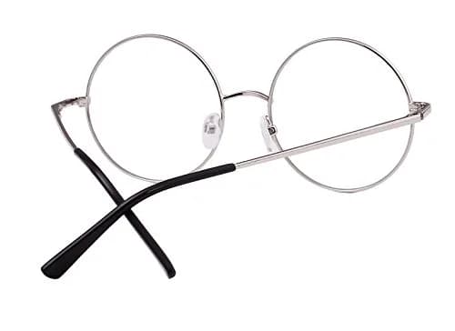 Agstum Retro Round Metal Non-Prescription Eyeglasses Frame with Clear Lens | Small Fit, Durable Metal, Fashion Accessory thumbnail 3